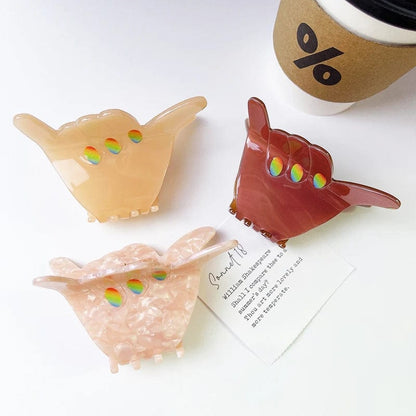 Small Yellow 666 Hair Claw