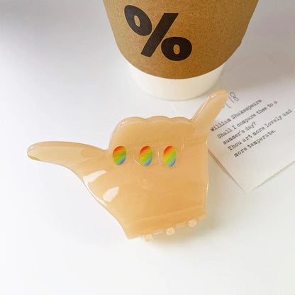 Small Yellow 666 Hair Claw