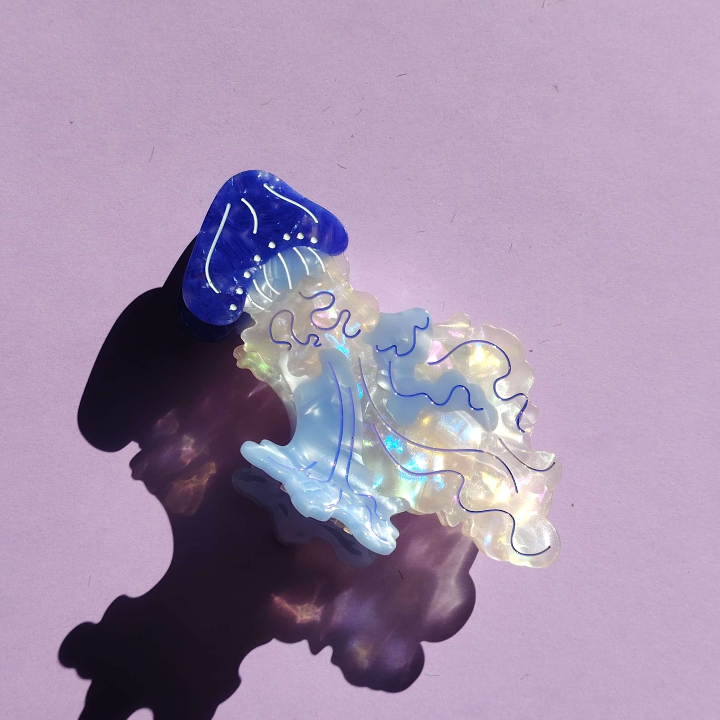 Jumbo Blue Giant Jellyfish Hair Claw