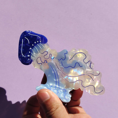 Jumbo Blue Giant Jellyfish Hair Claw