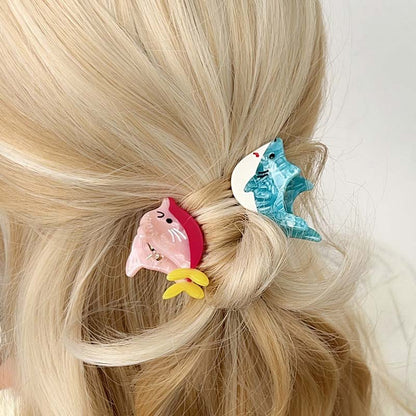 Mini Pink & Rose Dolphin Hair Claw