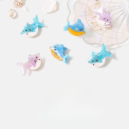 Mini Yellow & Blue Dolphin Hair Claw