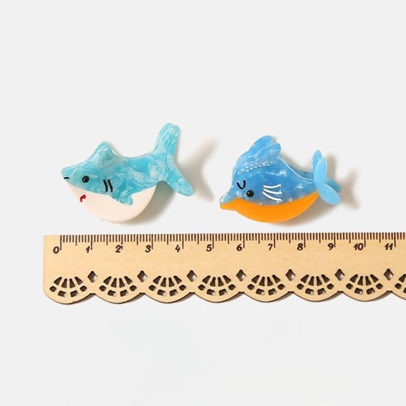 Mini Yellow & Blue Dolphin Hair Claw