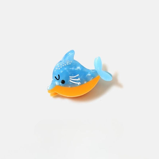 Mini Yellow & Blue Dolphin Hair Claw