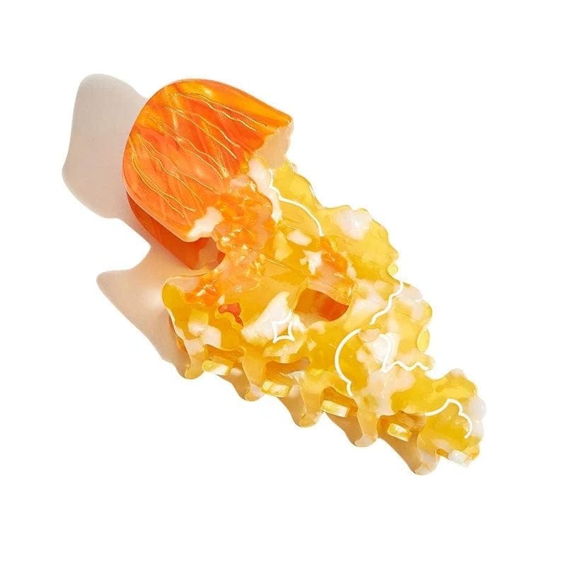 Large Golden Jellyfish Hair Claw