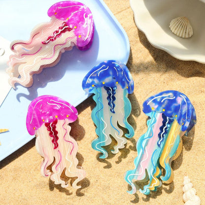 Medium Cartoon Purple Jellyfish Hair Claw