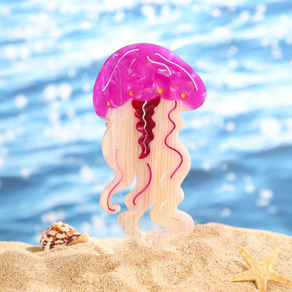 Medium Cartoon Purple Jellyfish Hair Claw