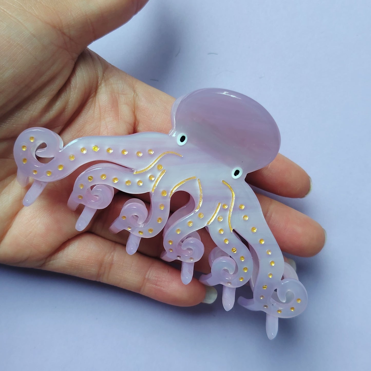 Large Pink Octopus Hair Claw