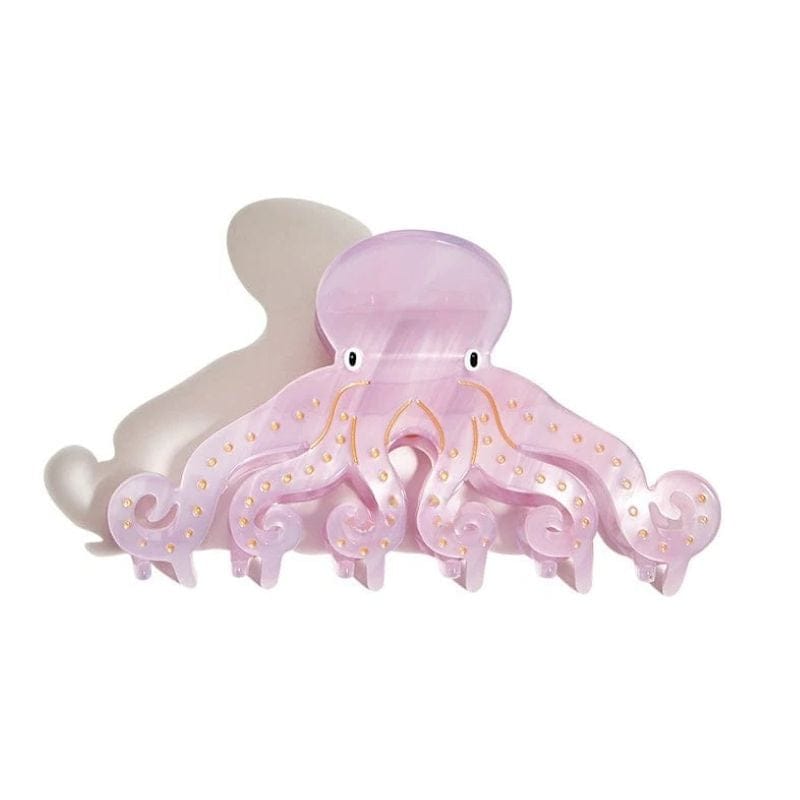 Large Pink Octopus Hair Claw