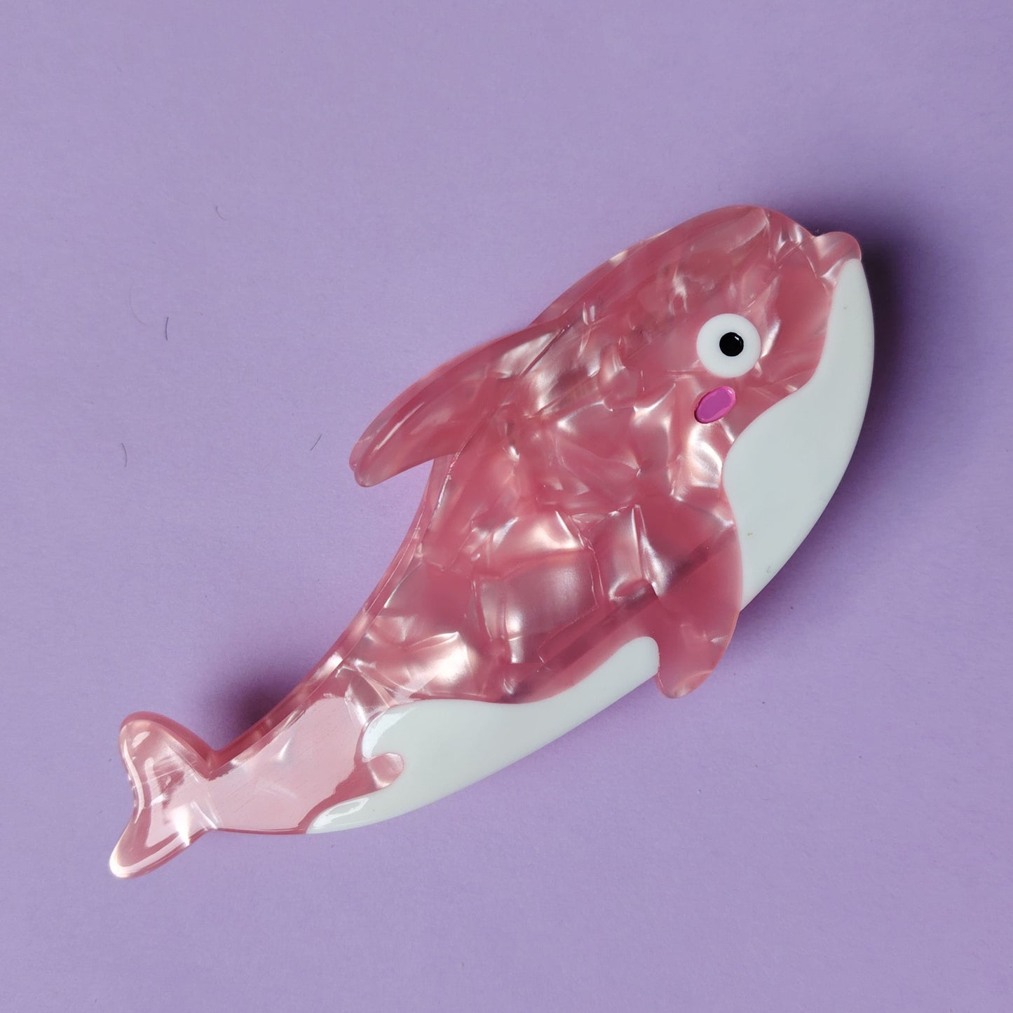 Large Pink Whale Hair Claw