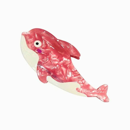 Large Pink Whale Hair Claw