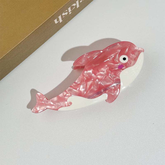 Large Pink Whale Hair Claw