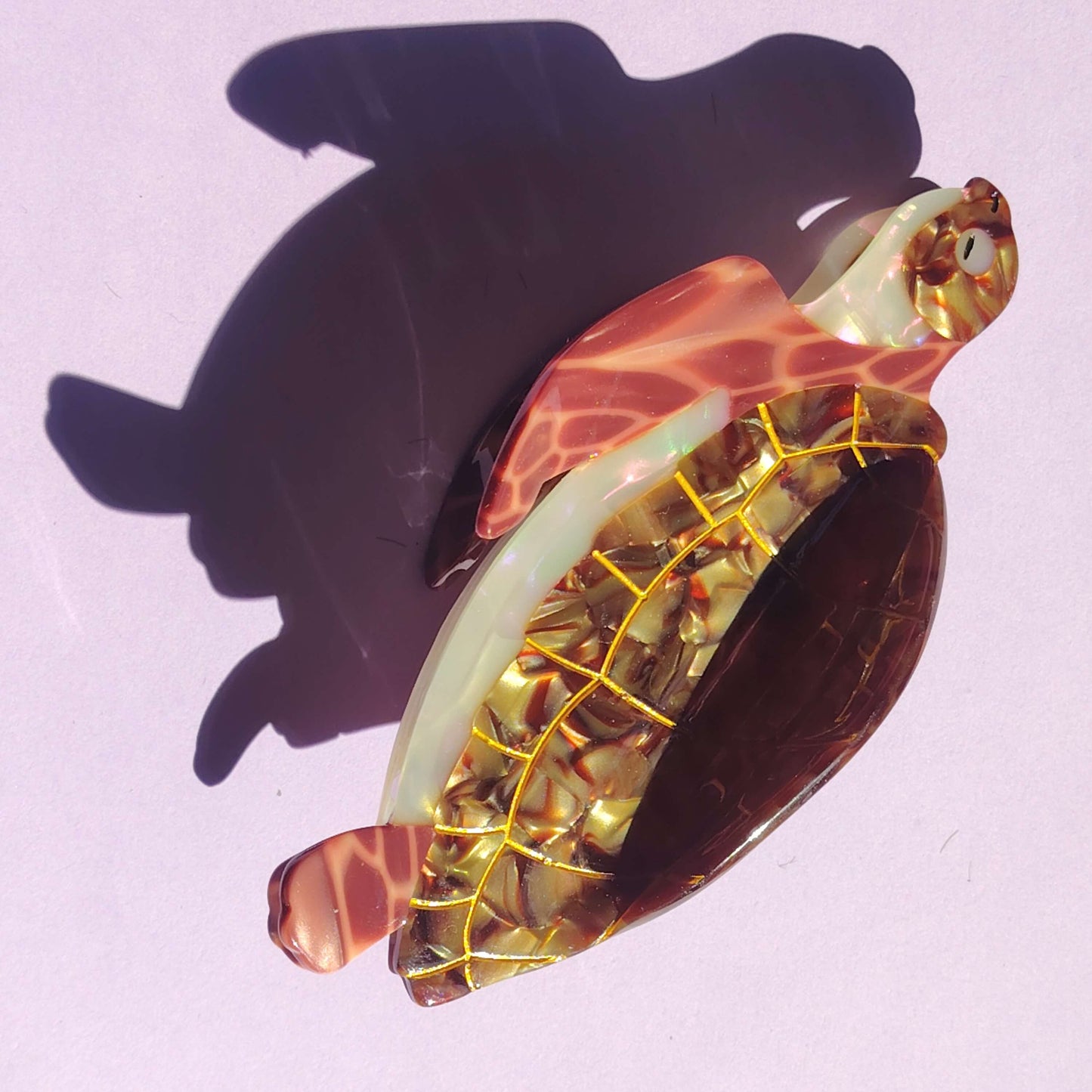 Jumbo Brown Sea Turtle Hair Claw