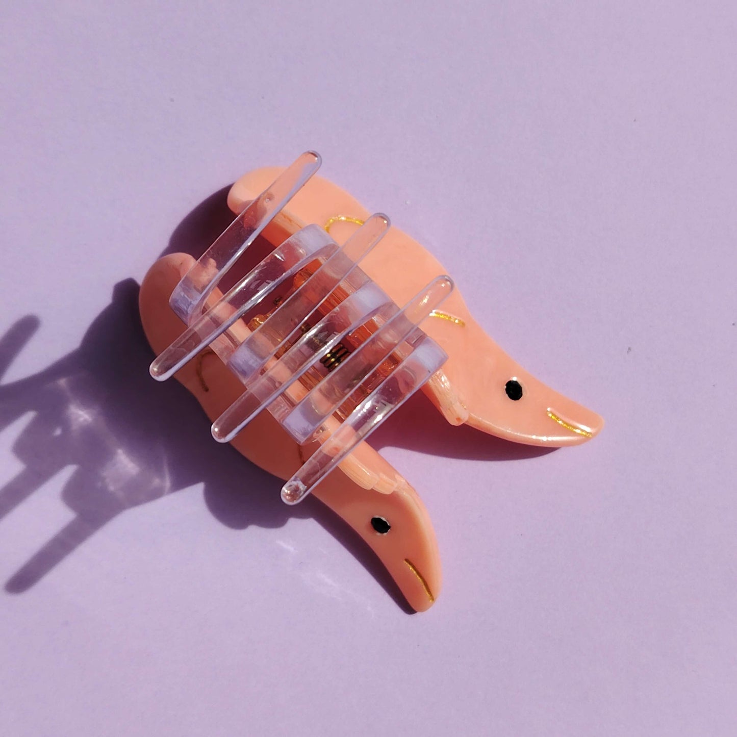 Small Orange Shrimp Hair Claw