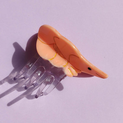 Small Orange Shrimp Hair Claw