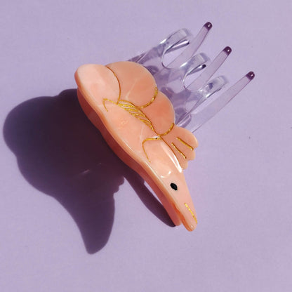 Small Orange Shrimp Hair Claw