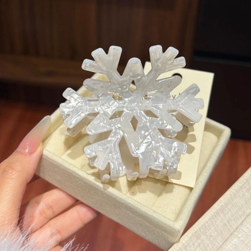 Pearl White Snowflake Hair Claw