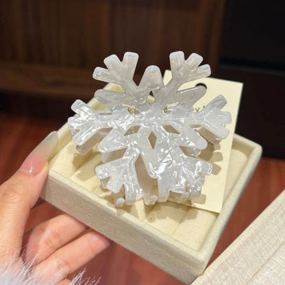Pearl White Snowflake Hair Claw