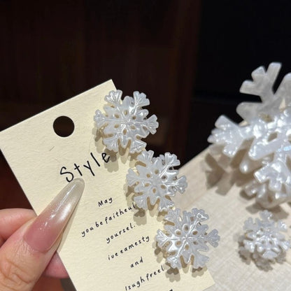 Pearl White Snowflake Hair Claw