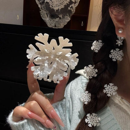 Pearl White Snowflake Hair Claw