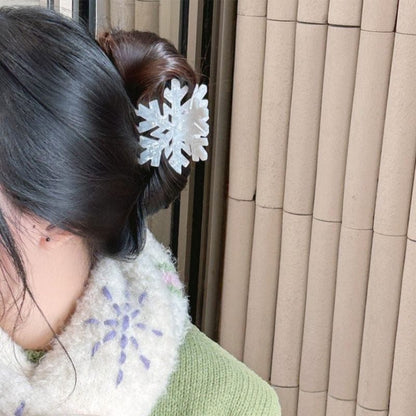 Medium Snowflake with Rhinestones Hair Claw