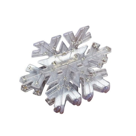 Medium Transparent White Snowflake Hair Claw