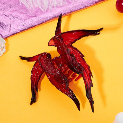 Transparent Black And Red Gradient Angel Hair Claw