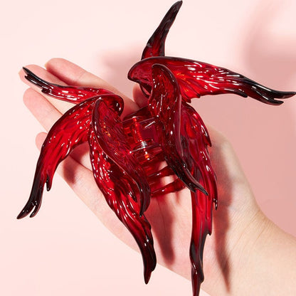 Transparent Black And Red Gradient Angel Hair Claw