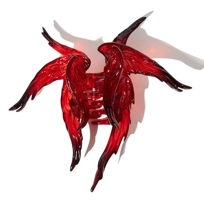 Transparent Black And Red Gradient Angel Hair Claw