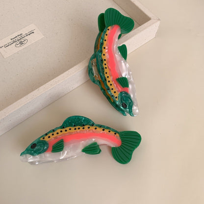 Colorful Trout Hair Claw