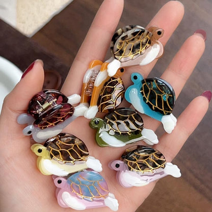 Mini Blue Turtle Hair Claw