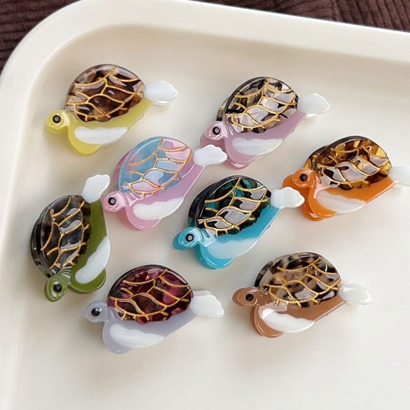 Mini Brown Turtle Hair Claw