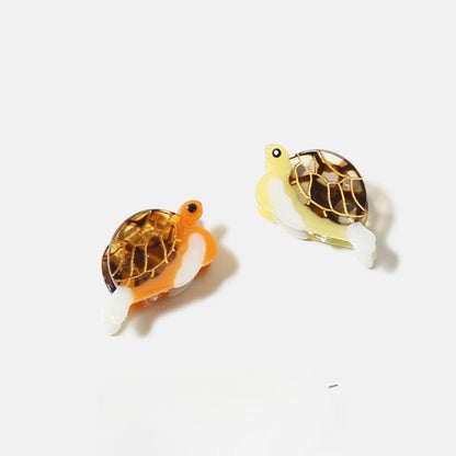 Mini Orange Turtle Hair Claw