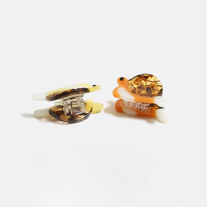 Mini Orange Turtle Hair Claw