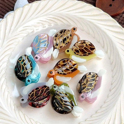 Mini Orange Turtle Hair Claw