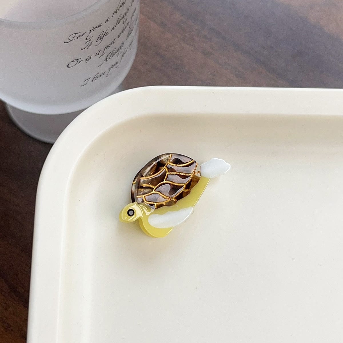 Mini Yellow Turtle Hair Claw