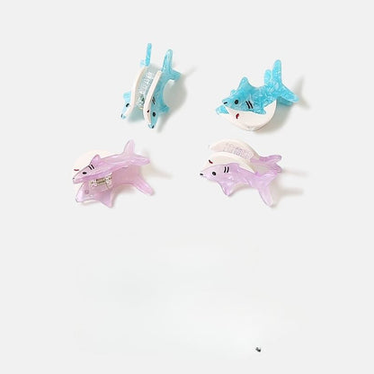 Mini Blue Textured Whale Shark Hair Claw