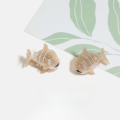 Mini Gray-Brown Whale Shark Hair Claw