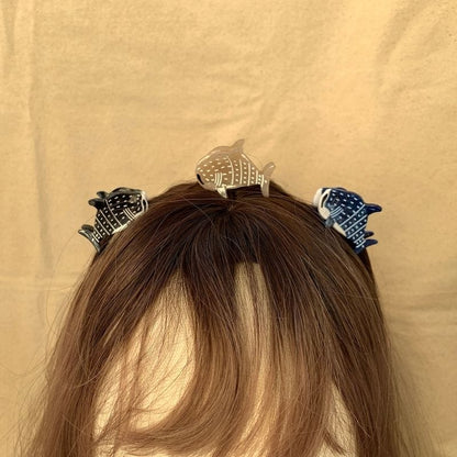 Mini Gray-Brown Whale Shark Hair Claw