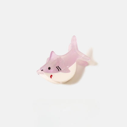 Mini Transparent Purple Whale Shark Hair Claw