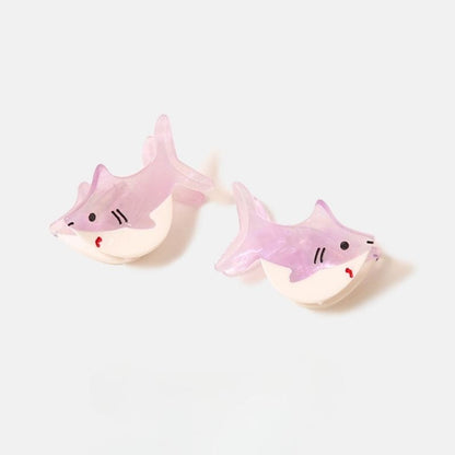Mini Transparent Purple Whale Shark Hair Claw