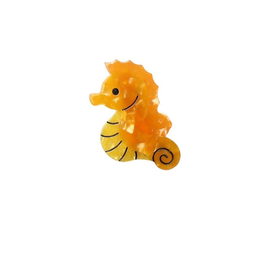 Orange Seahorse Hair Clip
