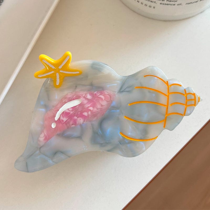 Medium Blue Conch Hair Claw Clips | Lemonschunks