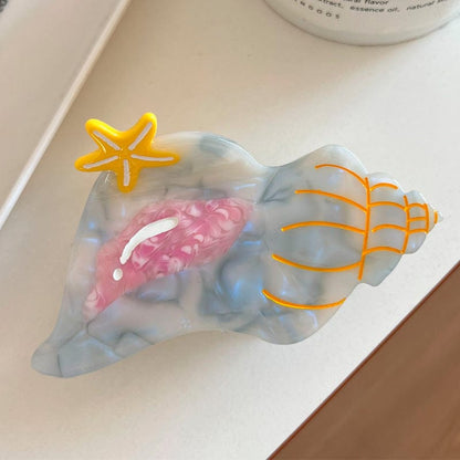 Medium Blue Conch Hair Claw Clips | Lemonschunks