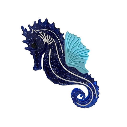 Large Blue Seahorse Hair Claw Clips | Lemonschunks