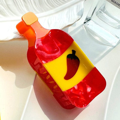 Medium Chili Sauce Hair Claw Clips | Lemonschunks