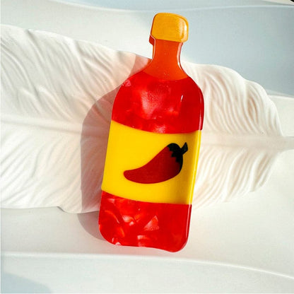 Medium Chili Sauce Hair Claw Clips | Lemonschunks