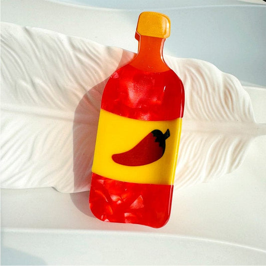 Medium Chili Sauce Hair Claw Clips | Lemonschunks