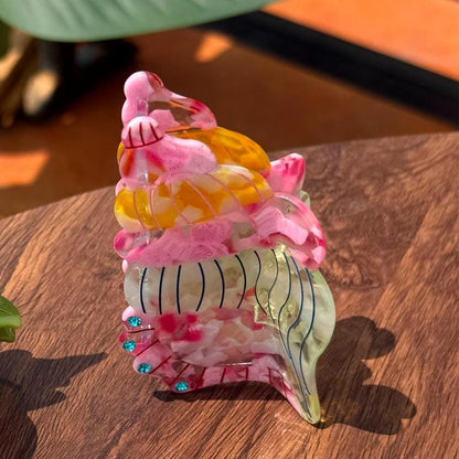 Small Diamond Colorful Conch Hair Claw Clips | Lemonschunks