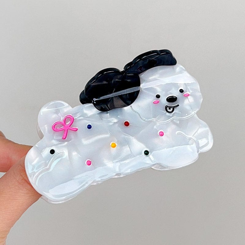 Medium Dotted Puppy Hair Claw Clips | Lemonschunks